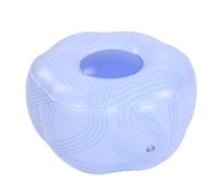 Alomejor Taburete Inflable de PVC Impermeable con Rayas Azules para Festival de Música de Acampada Al Aire Libre, Taburete Portátil para Reposapiés