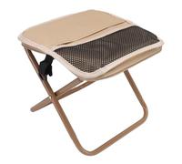 Alomejor Taburete Plegable Taburete Portátil para Acampar con Marco en X de Acero Al Carbono Tela Oxford Recubrimiento de PU 24 X 24 26 Cm para Viajes Pesca Senderismo Picnics (Caqui)