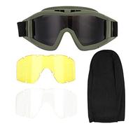Alomejor Tactics Goggles Antipolvo y Antiniebla para Ciclismo, Paintball, Airsoft y Esquí - Gafas Protectoras con Lentes Intercambiables (Verde Militar), Ajuste Ergonómico y Protección UV 4