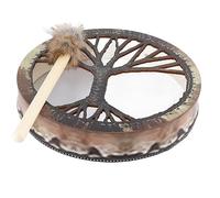 Alomejor Tambor Chamán Siberiano de Piel Natural, Instrumento Musical para Meditación, Yoga, Relajación y Prácticas Espirituales, Ideal para Terapias Sonoras y Decoración Armoniosa