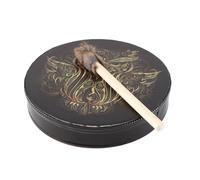 Alomejor Tambor de de Búho Chamánico Sonido Sagrado para Amantes de la Música Decoración Hecha a Mano para Bateristas Espirituales Instrumento de Percusión, Poliéster 25x25cm Marrón