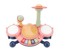 Alomejor Tambor de Jazz Electrónico de Simulación para Niños, Tambor de Palmada de Mano de Dibujos Animados Multifuncional, Juguete Educativo Temprano con Ajuste de Volumen para Juegos en