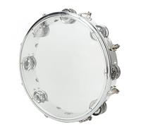 Alomejor Tambor de Mano Tono Ajustable Doble ABS Luz Campana de Mano Percusión para Conciertos de Iglesia, Pandereta de con Campana de Metal de 10 Pulgadas (claro)