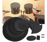 Alomejor Tambor Mute Pad EBR Material Silenciador de Batería para Reducción de Volumen y Práctica Tranquila para Bateristas, 14 PCS