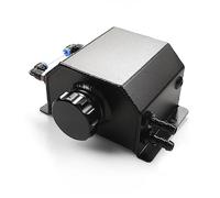Alomejor Tanque de Desbordamiento de Refrigerante de Lata de Captura de Aceite de Aluminio de 1 Litro, Depósito Soldado TIG con Tapa de Junta Tórica, Indicador de Nivel y Tapón de Drenaje, Universal