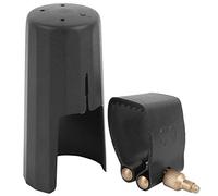 Alomejor Tapa de Ligadura para Saxofón Alto Los Sujetadores Duraderos Mejoran la Transparencia del Sonido para Amantes de la Música Cuero de PU Negro para Saxofones