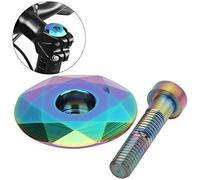 Alomejor Tapa Superior Aluminio,Bicicleta montaña Duradera con Tornillo Colorido,reemplazo Headset Premium para Ciclistas Profesionales y Aficionados en modificación Diaria o competición