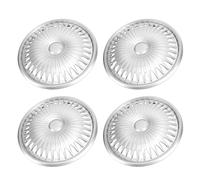 Alomejor Tapacubos Plateados de 15 Pulgadas, Cubiertas de Llantas de ABS Duraderas para Automóviles y Camiones, Diseño de Ajuste a Presión, Juego de 4