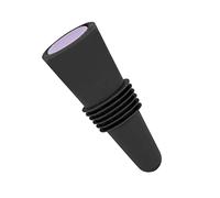 Alomejor Tapón para Botella de Vino, Práctico Corcho Reutilizable de Silicona de Acero Inoxidable de 2,4x0,9 Pulgadas para Conocedores del Vino (BLACK)