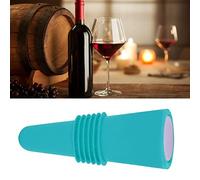 Alomejor Tapón para Botella de Vino, Práctico Corcho Reutilizable de Silicona de Acero Inoxidable de 2,4x0,9 Pulgadas para Conocedores del Vino (BLUE)