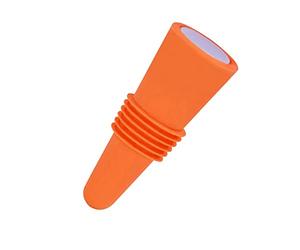 Alomejor Tapón para Botella de Vino, Práctico Corcho Reutilizable de Silicona de Acero Inoxidable de 2,4x0,9 Pulgadas para Conocedores del Vino (ORANGE)