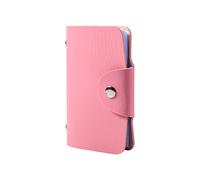 Alomejor Tarjetero Elegante de Piel Sintética con 24 Bolsillos para Tarjetas, Cartera para Hombres y Mujeres, Color Amarillo 4,13 X 2,95 X 0,98 Pulgadas (Pink)