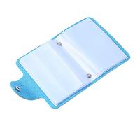 Alomejor Tarjetero Elegante de Piel Sintética con 24 Bolsillos para Tarjetas, Cartera para Hombres y Mujeres, Color Amarillo 4,13 X 2,95 X 0,98 Pulgadas (Blue)