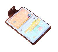 Alomejor Tarjetero Elegante de Piel Sintética con 24 Bolsillos para Tarjetas, Cartera para Hombres y Mujeres, Color Amarillo 4,13 X 2,95 X 0,98 Pulgadas (Brown)