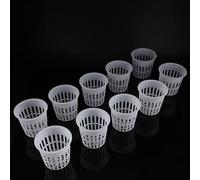 Alomejor Taza de Cesta Hidropónica de Plástico Duradero para Plantar en Jardín, Ligera, Transpirable, Segura para Balcón, Reutilizable, 10 Unids/Set (White)