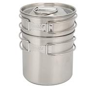 Alomejor Taza Plegable de Acero Inoxidable, Utensilios de Cocina para Acampar de 700ML y 1000ML con Plegable y Diseño de Ventilación, para Cocinar Al Aire Preparar café