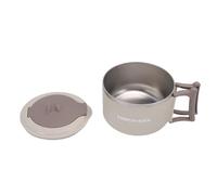 Alomejor Tazón de Ramen de Acero Inoxidable para Microondas con Asas Plegables, Tapa a Prueba de Fugas para Fideos, Ensalada, Arroz, Lonchera para Profesionales Ocupados, 5,9 X 3,9 Pulgadas (Beige)