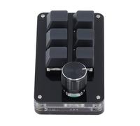 Alomejor Teclado Macro de Programación Fácil de Operar, Mini Teclado Mecánico Macro para Jugar, 6 Teclas, 1 Perilla para Música, Mini USB para Medios