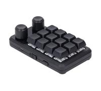 Alomejor Teclado Mecánico de 12 Teclas con Interruptor RGB Azul Claro y Perillas Dobles para Juegos y Oficina, Mini Teclado Programable con Múltiples Personalizaciones, Tipo C BT 2.4G Inalámbrico, 5