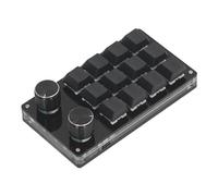 Alomejor Teclado Mecánico para Juegos de 12 Teclas, Interruptor Rojo, Perillas Programables Macro, Atajos Personalizables para OS X, para Office Gaming Music Media