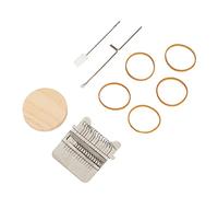 Alomejor Telar de Madera Pequeño Portátil, Herramienta de Costura Fácil de Usar para Reparación de Ropa, Telar Doméstico Eficiente de Acero Inoxidable para Sastres y Costureras