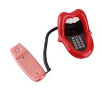 Alomejor Teléfono con Labios Divertidos, Novedad, Teléfono con Lengua Grande, Indicador LED con Cable para Decoración del Hogar y la Oficina