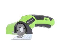 Alomejor Tijeras Eléctricas, Cortador de Cartón Eficiente e Inalámbrico para Manualidades, Hoja SK5, Luz LED Recargable para Alfombras (GREEN)