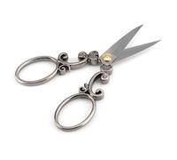 Alomejor Tijeras Vintage de Acero Inoxidable, Herramienta para Manualidades de Bordado para Confección, 4,33x2,17 Pulgadas (Gris plata de corte clásico)