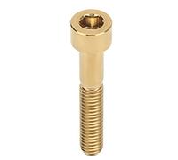 Alomejor Tornillo de bicicleta de alta longitud ligero y portátil para bicicleta de montaña de aleación de titanio M6 x 30 mm tornillo de bicicleta (GOLD)