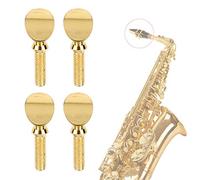 Alomejor Tornillo de Ligaduras de Boquilla de Saxofón Chapado en Oro para Tornillos de Reparación para Talleres de Reparación, Paquete de 4 para Entusiastas de los Instrumentos de Viento de Madera