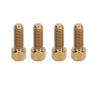Alomejor Tornillo de Pinza de Freno de Disco de 4 Piezas, Aleación de Ti M6x16 Mm, Ligero, Resistente, Antiaflojamiento con Supresión de Deriva a Baja Temperatura, para Sistemas d (GOLD)