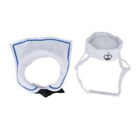Alomejor Traje de Marinero para Mascotas Conjunto de Capa y Sombrero Ajustable de Algodón para Decoración Navideña, Disfraz Lindo y único para Gatos Gatitos, Tela Accesorios para Eventos Festivos