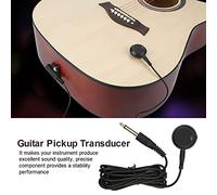 Alomejor Transductor de Guitarra de Piezo Pickup Pickup Micrófono Volumen Ajustable Compatibilidad Amplia con Enchufe de Salida de 6.35 Mm para el Ukulele de Violín de Guitarra Acústica