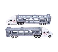 Alomejor Transportador de Camión Transportador de Coche de Aleación 1:48, con Remolque Funcional para Exhibición de Colección de Aficionados (White)