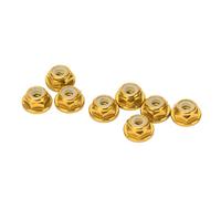 Alomejor Tuerca de Bloqueo de Autocuración 8pcs 1/24 M2 para el Automóvil SCX24 RC, Tuerca de Bloqueo de Nylon con Brida de Aluminio de Aluminio (Gold)