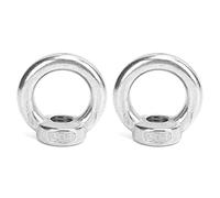 Alomejor Tuerca de Ojo de Acero Inoxidable, 2 Piezas Tuercas de Ojo de Elevación con Buena Capacidad de Carga, para Barcos, Yates, Lanchas Rápidas, Barcos a Motor, de Pasajeros, (M14)