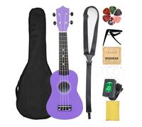 Alomejor Ukelele para Niños Kit de Ukelele Principiante de Tilo de 21 Pulgadas con Púas de Capo Afinador y Bolsa de Transporte, Juego de Iniciación de de Cuerdas de Nailon Colorido para Práctica de
