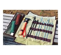 Alomejor Uñas de Carpas Lleva Maleta Robusta Oxford -Fabric -Camping Tapa Stakes Bolso para Actividades Al Aire (Caqui)