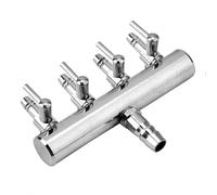 Alomejor Válvula de Control de Aire para Acuario, Acero Inoxidable, Control de Aire Preciso, Diseño Duradero, Uso Multiusos para Acuarios y Acuicultura (Cabezal Divisor de Cuatro Orificios de 8 a 4