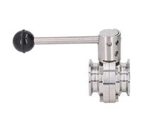 Alomejor Válvula de Mariposa Sanitaria de Acero Inoxidable 304 para un Fácil Control del Flujo en Aplicaciones Lácteas y Químicas (Tubo de 51 mm / 2 pulg. DE)
