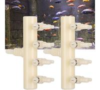 Alomejor Válvula Divisora de Interruptor Ajustable de Plástico, 2 uds., para Desviador de Bomba de Aire de Acuario, Operación Conveniente para Tanques de Peces (4 Cabezas)