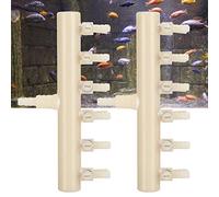 Alomejor Válvula Divisora de Interruptor Ajustable de Plástico, 2 uds., para Desviador de Bomba de Aire de Acuario, Operación Conveniente para Tanques de Peces (6 Cabezas)