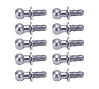 Alomejor Varilla de Enlace de Tornillo de Cabeza Esférica de Aleación de Aluminio, Fuerte para Coche TT01 TT02 RC, Extremo de Amortiguador de 10 Piezas, Amantes de los