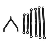 Alomejor Varilla de Enlace del Chasis del Coche RC, Pieza de Mejora de Aleación de Aluminio para Coche Trepador RC 1/24, Estabilidad Mejorada y Diseño Realista (Black)