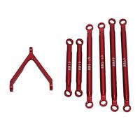 Alomejor Varilla de Enlace del Chasis del Coche RC, Pieza de Mejora de Aleación de Aluminio para Coche Trepador RC 1/24, Estabilidad Mejorada y Diseño Realista (Rojo)
