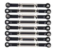 Alomejor Varilla de Tracción del Servo de Dirección RC, Conector de Extremos de Varilla de Acoplamiento de Brazo de Enlace Metálico con Diseño Novedoso para Coche de Control Remoto WPL MN (Black)