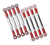 Alomejor Varilla de Tracción del Servo de Dirección RC, Conector de Extremos de Varilla de Acoplamiento de Brazo de Enlace Metálico con Diseño Novedoso para Coche de Control Remoto WPL MN (Rojo)