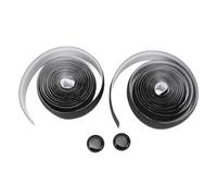 Alomejor Vendas de Silicona, Cinta de Agarre para Manillar, Antideslizante, Absorbente de Sudor, Correa Enrollable con Tapones para Ciclismo, 1 Juego (Negro con fondo blanco.)