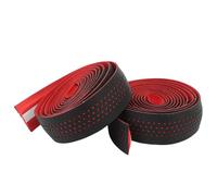 Alomejor Vendas de Silicona, Cinta de Agarre para Manillar, Antideslizante, Absorbente de Sudor, Correa Enrollable con Tapones para Ciclismo, 1 Juego (Negro con fondo rojo.)