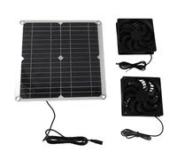 Alomejor Ventilador con Panel Solar de 12V, Kit de Conservación de Energía Eficiente para Acampar Al Aire Libre, de Ventilador Dual Ligero Portátil